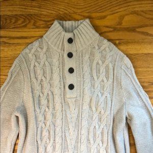 Cable Knit Grey Men's Sweater - Banana Republic